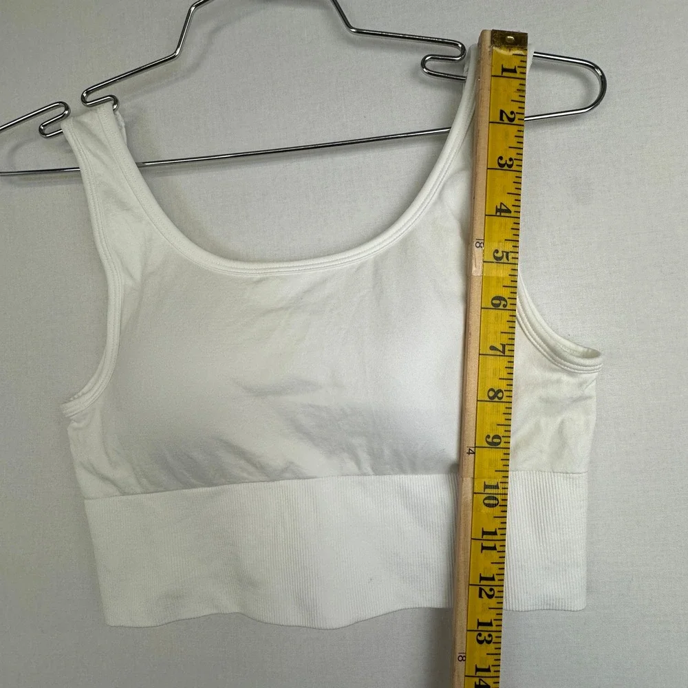 Yogalicious Seamless Ribbed Sports Bra White Women's Medium